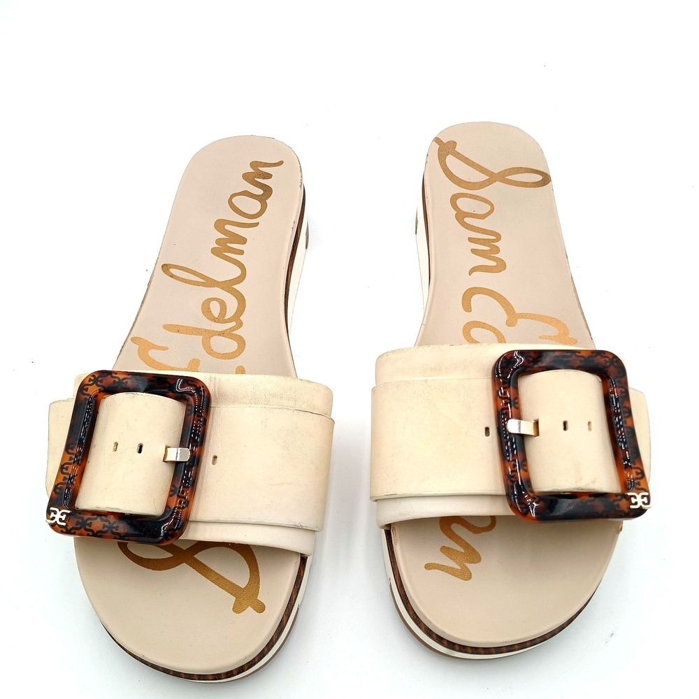 Sam Edelman Women's Ariane Leather Platform Slide Sandals Pastel Yellow Us 10M‎